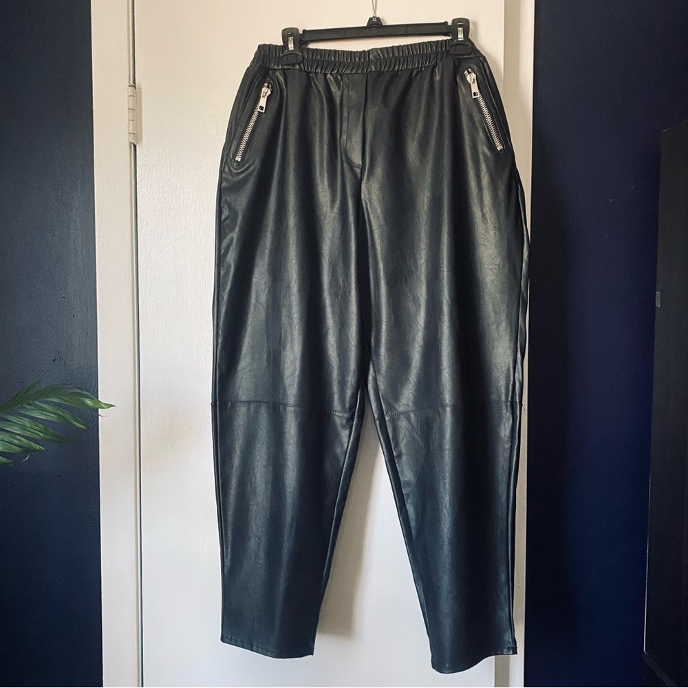 Brand New Never Worn Black ASOS Faux Leather Pants With Pocket Detail